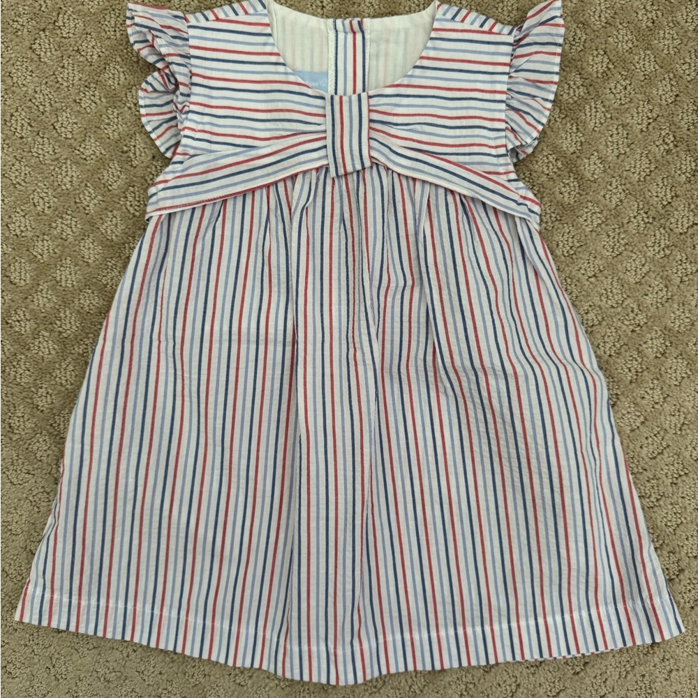Bella Bliss Seersucker Red White & Blue Striped Dress